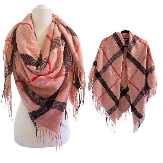 Plaid Blanket Oversized Winter Scarf/Shawl