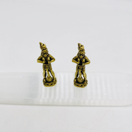Handmade Brass Hanuman Statue, 2 inch Brass Hanuman Statue, Gold Hanuman, Elegant Hanuman Statue, God of Loyalty, Hanuman for Altar