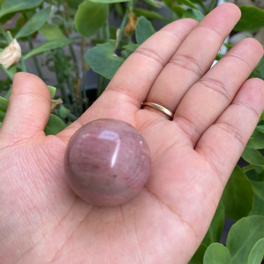 Rhodonite Sphere, Rhodonite Crystal, Small Rhodonite Sphere, Gemstone Balls, Calming Crystal, Heart Chakra Gemstone, Grounding Crystals,