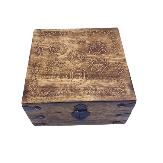 Wooden Chakra Carved Storage Box