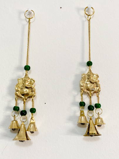 Windchime with Ganesha,Metal Brass Ganesh Windchime,Elephant Suncatcher,Handcrafted Windchime, Goodluck Hanging,Elephant Home Decor