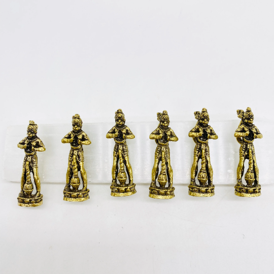 Handmade Brass Hanuman Statue, 2 inch Brass Hanuman Statue, Gold Hanuman, Elegant Hanuman Statue, God of Loyalty, Hanuman for Altar