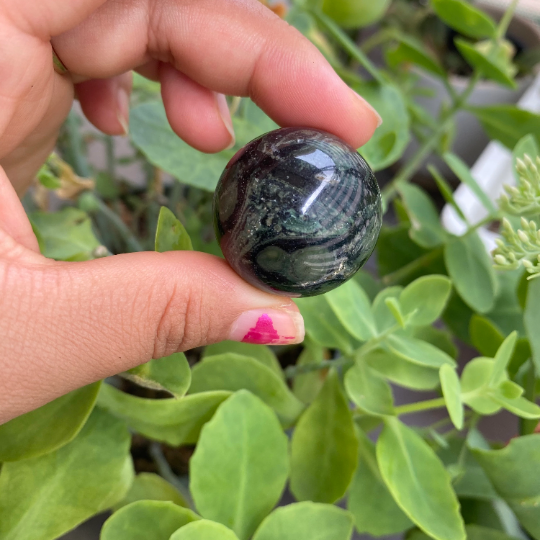 Kambaba Jasper Small Sphere, Crystal Balls, Round Gemstones, Crocodile Jasper, Healing Stones, Stone for Courage, Reiki , Heart Chakra Stone