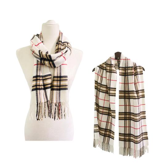 Cashmere Feel Unisex Plaid Scarfs