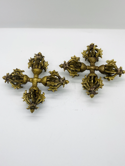 Handmade Brass Double Vajra, Tibetan Vajra, Dorje, Buddhist Meditation Tool, Altar Tool, Ritual Object, Solid Brass Vajra from Nepal
