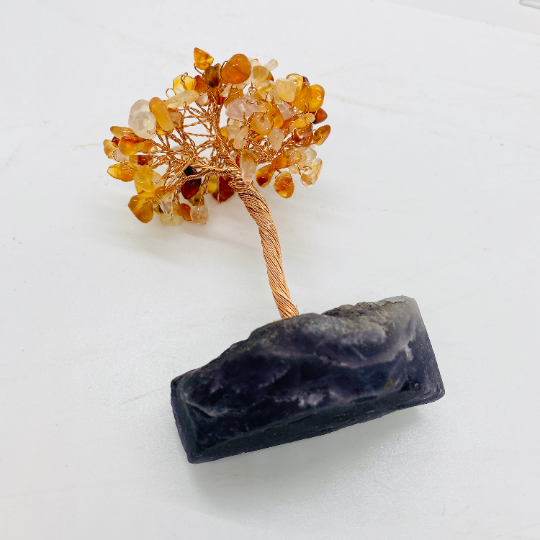 Crystal Prosperity Tree with Fluorite Base Fengshui Gemstone Tree