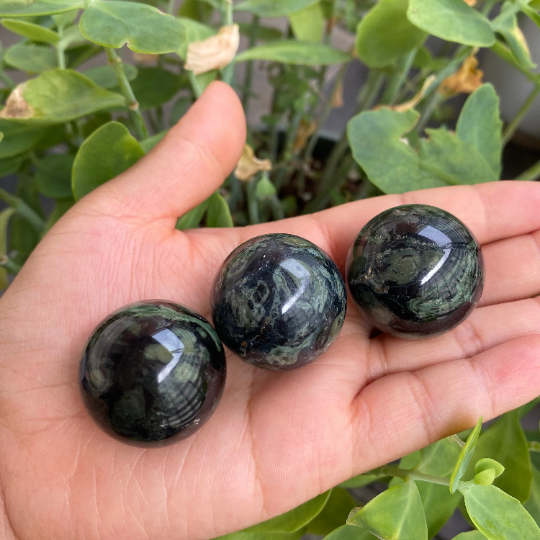 Kambaba Jasper Small Sphere, Crystal Balls, Round Gemstones, Crocodile Jasper, Healing Stones, Stone for Courage, Reiki , Heart Chakra Stone