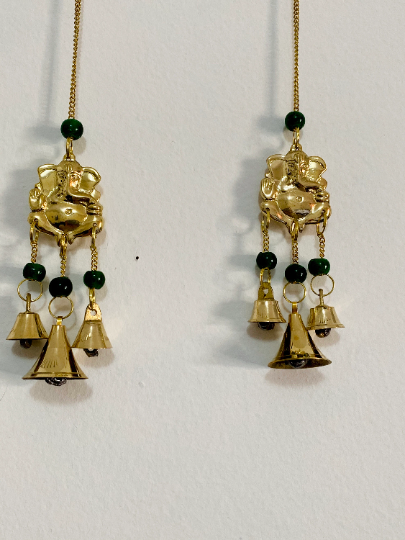 Windchime with Ganesha,Metal Brass Ganesh Windchime,Elephant Suncatcher,Handcrafted Windchime, Goodluck Hanging,Elephant Home Decor