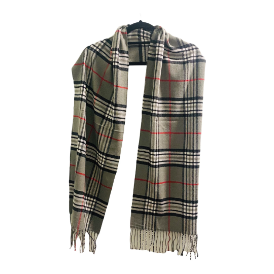 Cashmere Feel Unisex Plaid Scarfs
