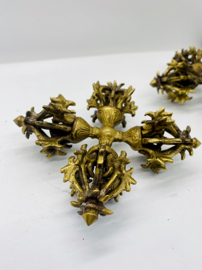 Handmade Brass Double Vajra, Tibetan Vajra, Dorje, Buddhist Meditation Tool, Altar Tool, Ritual Object, Solid Brass Vajra from Nepal
