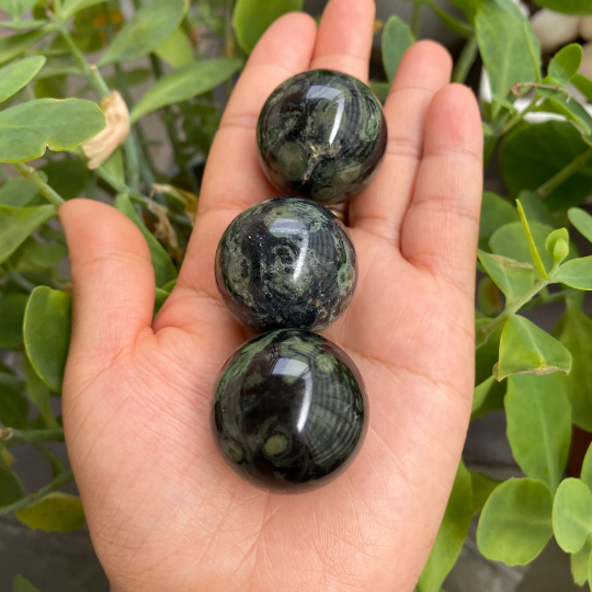Kambaba Jasper Small Sphere, Crystal Balls, Round Gemstones, Crocodile Jasper, Healing Stones, Stone for Courage, Reiki , Heart Chakra Stone