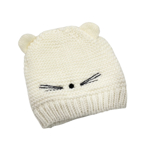 Crochet Cat Design Winter Hat for Kids