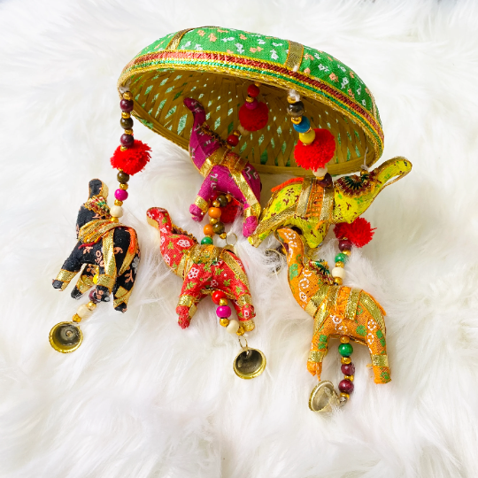 Elephant Hanging, Elephant Decor, Animal Lovers Gift, Hanging Mobile, Nursery, Elephant Wall Decor, Elephant Chimes, Umbrella Decoration