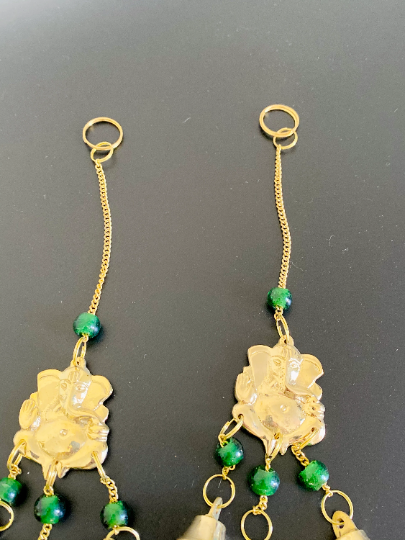 Windchime with Ganesha,Metal Brass Ganesh Windchime,Elephant Suncatcher,Handcrafted Windchime, Goodluck Hanging,Elephant Home Decor