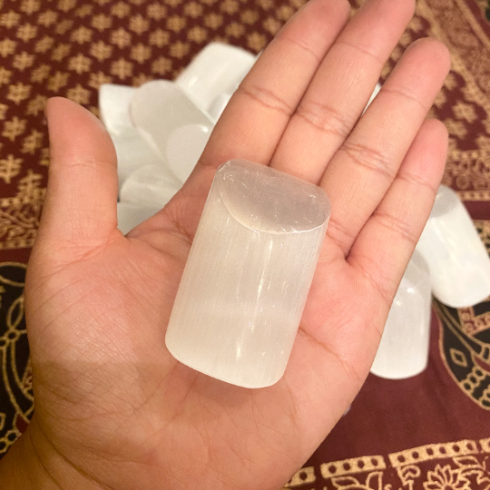 Selenite Cubes, Cleansing Stone, Medium Cylinder Selenite, Satin Spar Selenite Harmonizer Cylinder, Balancing, Chakra Healing, Crystal