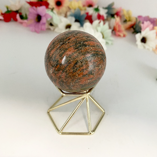Unakite Crystal Sphere, 49mm Unikite Round Gemstone Ball, Unakite Jasper Sphere, Crystal Decor, Grounding Crystal, Balancing,Stone of Vision