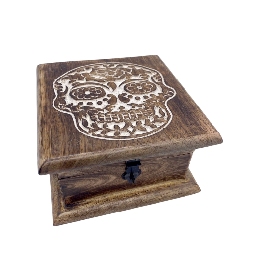 Skull Design Wooden Gothic Style Box