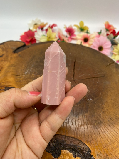 Pink Opal Point, Opal Wand, Pink Opal Mini Tower, Crystal Point, Milky Pink Opal Wand, Polished Opal, Heart Chakra Stones, Stress Reliever