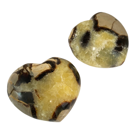 Yellow Septarian Heart Crystal, Heart Crystal, Polished Dragon Stone, Heart Gifts, Brown Aragonite, Palm Stone, Healing Protective Stone