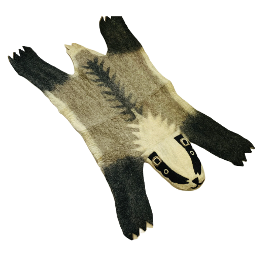 Felt Animals Rug, Wool Rug, Sheep , Fox, Wool Carpets, Nursery Decor, Kids Play Mat, Baby Bedroom Rug, Non Itchy Unique Rugs, Nursery Rug