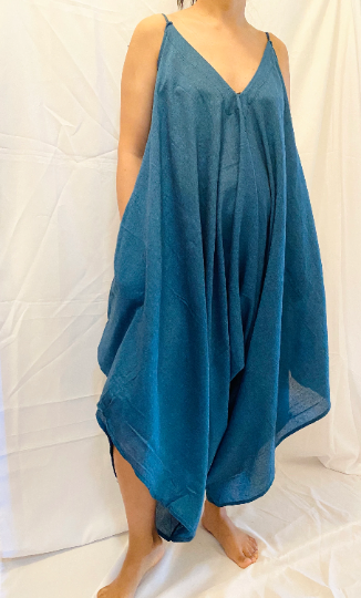 Handmade Organic Cotton Jumpsuit,Wide Leg Jumpsuit,Boho Jumpsuit,Harem One size Jumpsuit,Comfy Yoga Jumpsuit,Beach Cover Up,Plus Size