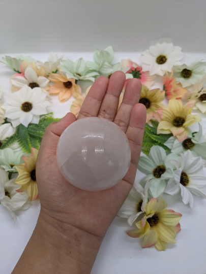 Selenite Sphere, 75mm Selenite Crystal Ball,3" Selenite Cleanse Gemstones,Calming & Healing Gemstone, Round Selenite,Crystal Spheres