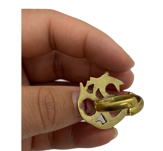 Brass Handmade Om Ring from Nepal, Ohm Ring, Vintage Brass Ring, Meditation Ring, Yoga Ring, Buddhist Hindu OM , Healing Yoga Spiritual Ring