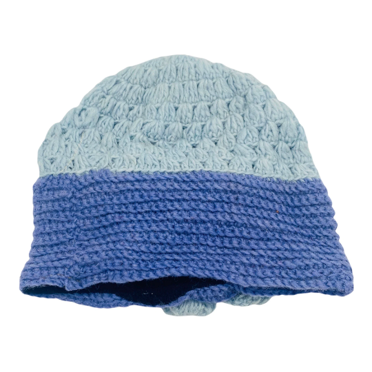 Crocheted Flower Design Wool Hat