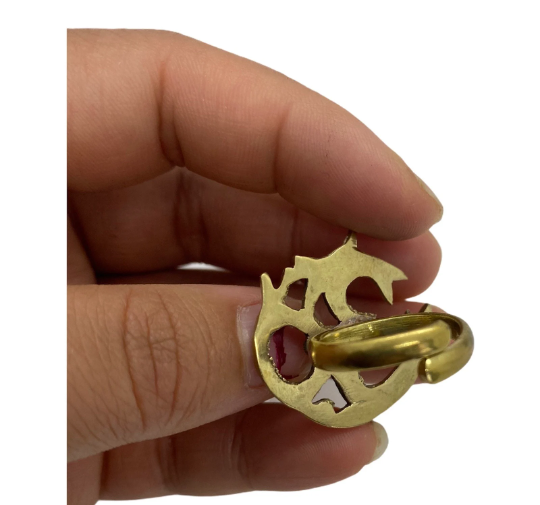 Brass Handmade Om Ring from Nepal, Ohm Ring, Vintage Brass Ring, Meditation Ring, Yoga Ring, Buddhist Hindu OM , Healing Yoga Spiritual Ring