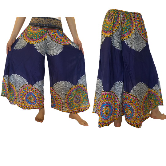 Rayon Palazzo Pant with Hand Embroidery, Bohemian Pants, Wide Leg Pants, Comfortable Harem Pants, Hippie Pants, Yoga Pants, Summer Pants