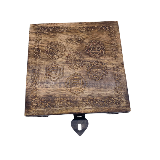 Wooden Chakra Carved Storage Box