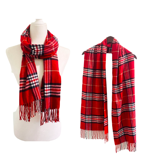Cashmere Feel Unisex Plaid Scarfs