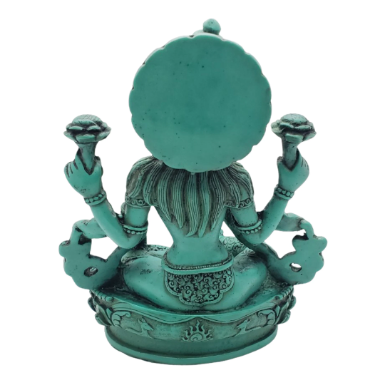Lakshmi Statue,Goddess of Wealth,Hindu Goddess,Laxmi Statue,Resin,Handcarved Laxmi,God of Money,Fortune,Buddhist Diety,7 inch Colorful Laxmi