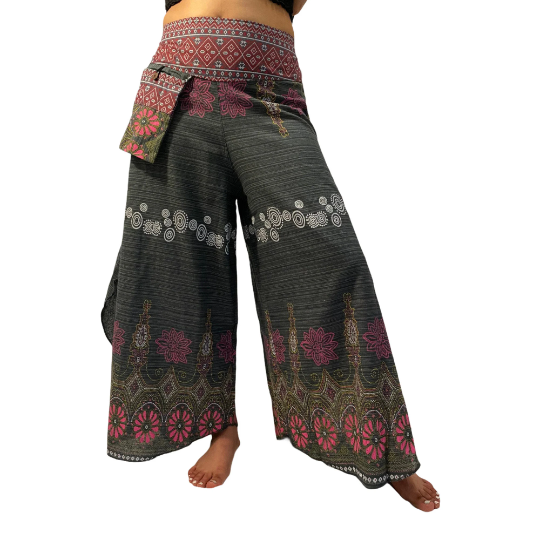 FEOYA Women's Thai Harem Pants Bohemian Yoga Pants Indian Loose