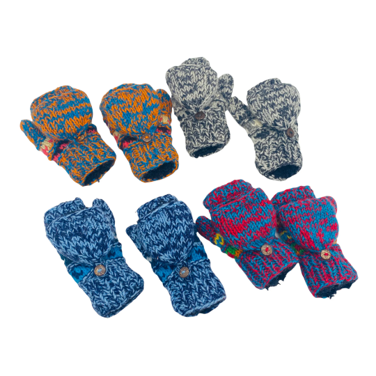 Hand Knitted Merino Wool Toddler/Children Hat and Mitten Set