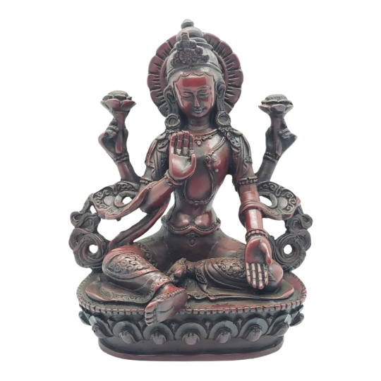 Lakshmi Statue,Goddess of Wealth,Hindu Goddess,Laxmi Statue,Resin,Handcarved Laxmi,God of Money,Fortune,Buddhist Diety,7 inch Colorful Laxmi
