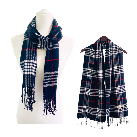 Cashmere Feel Unisex Plaid Scarfs