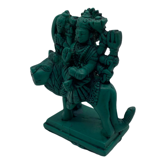Durga Statue, Durga Ma Figurines, Durga Idol Sitting on Lion, Parvati, Hindu Goddess of Protection, Strength, 4 inches Durga Figurine