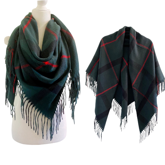 Plaid Blanket Oversized Winter Scarf/Shawl