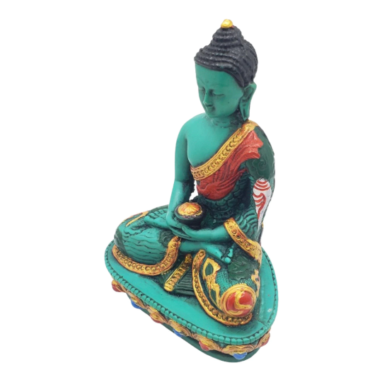 Colorful Meditation Budhha,Handcarved Gautam Buddha from Nepal,Tibetan Diety of Peace,Compassion God,Yoga Studio,Housewarming Gifts