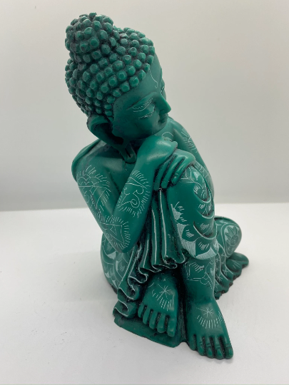 12 inches Tall Resting Buddha Statue, Buddha for Home Decor, Unique Buddha Statue, Garden Budhha, Haindpainted Buddha,Thinking Buddha