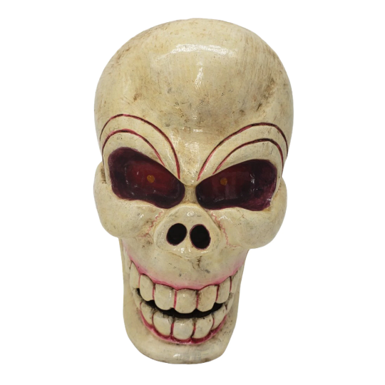 Hand Carved Wood Skull/Wooden Skull Sculpture/Wood Carving Statue from Nepal/Handmade Skull/Symbol of Transformation/Fantasy Collectible Art