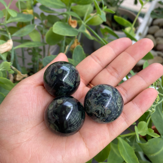 Kambaba Jasper Small Sphere, Crystal Balls, Round Gemstones, Crocodile Jasper, Healing Stones, Stone for Courage, Reiki , Heart Chakra Stone