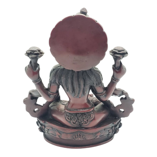 Lakshmi Statue,Goddess of Wealth,Hindu Goddess,Laxmi Statue,Resin,Handcarved Laxmi,God of Money,Fortune,Buddhist Diety,7 inch Colorful Laxmi