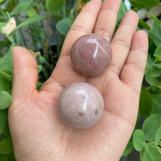 Rhodonite Sphere, Rhodonite Crystal, Small Rhodonite Sphere, Gemstone Balls, Calming Crystal, Heart Chakra Gemstone, Grounding Crystals,
