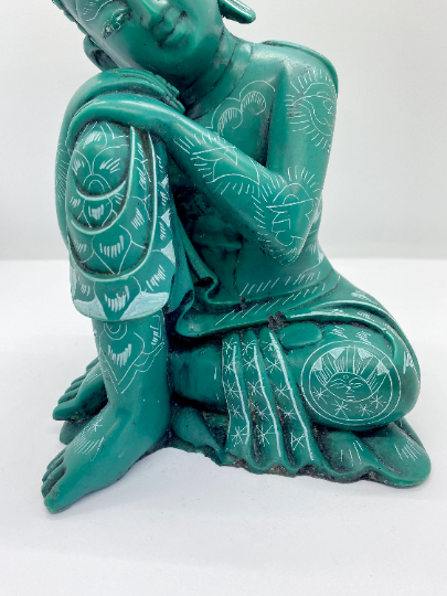 12 inches Tall Resting Buddha Statue, Buddha for Home Decor, Unique Buddha Statue, Garden Budhha, Haindpainted Buddha,Thinking Buddha