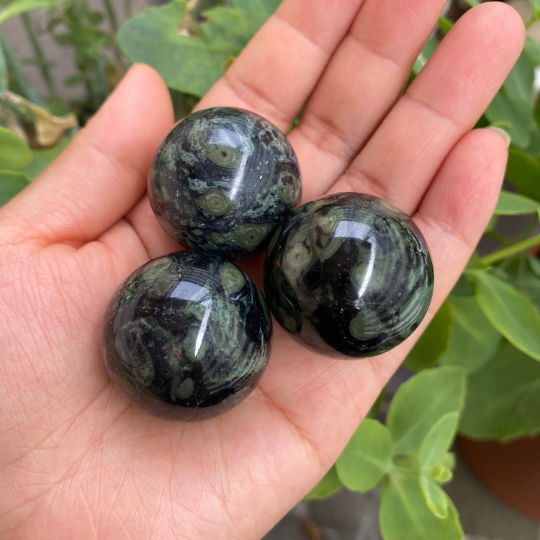 Kambaba Jasper Small Sphere, Crystal Balls, Round Gemstones, Crocodile Jasper, Healing Stones, Stone for Courage, Reiki , Heart Chakra Stone