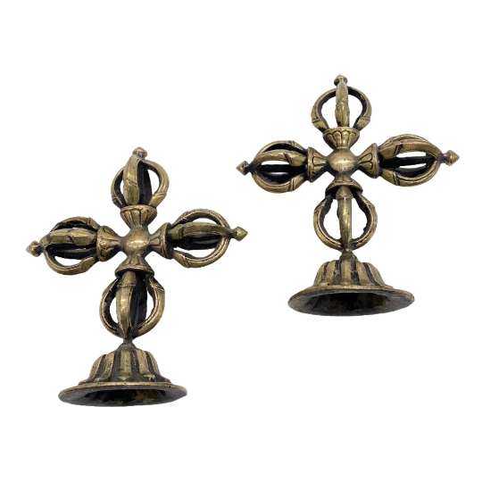 Handmade Brass Double Vajra, Tibetan Vajra, Dorje, Buddhist Meditation Tool, Altar Tool, Ritual Object, Solid Brass Vajra from Nepal