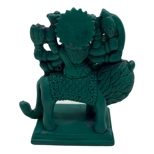 Durga Statue, Durga Ma Figurines, Durga Idol Sitting on Lion, Parvati, Hindu Goddess of Protection, Strength, 4 inches Durga Figurine