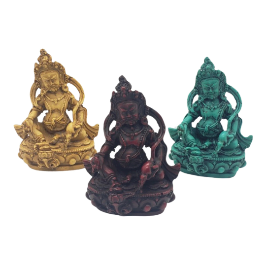 Handmade Kubera Statue from Nepal,Tibetan Buddhist God of Wealth,Gold Plated God of Prosperity, Kubera Statue